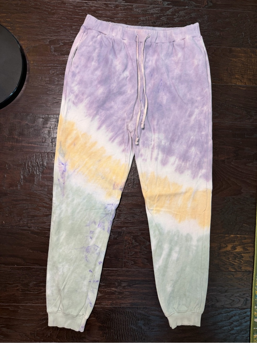 Easel Los Angeles Large Pastel Tie Dye Jogger Sweatpants Cotton Boho Hippie - Picture 2 of 7